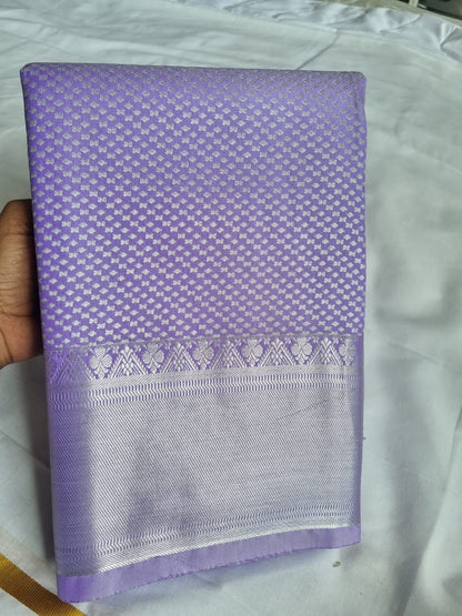 Lavender Semi Silk Saree