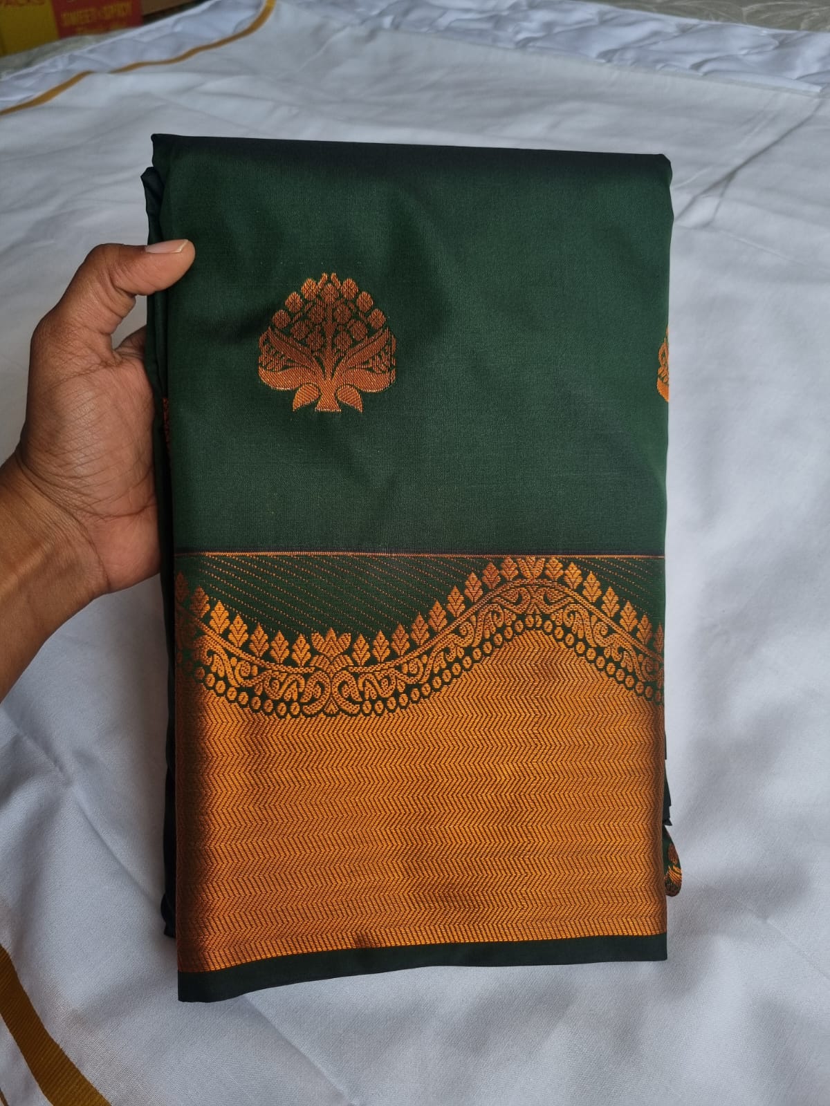 Evergreen Green Kanchi Semi silk