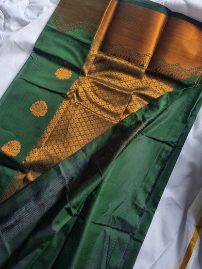 Evergreen Green Kanchi Semi silk